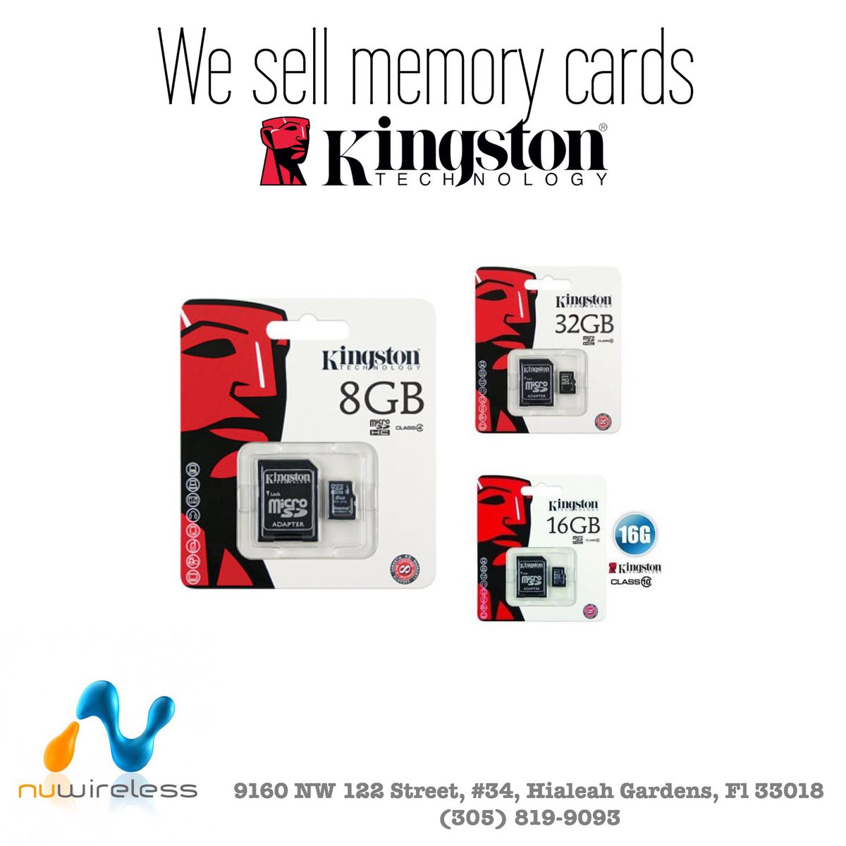 nuwireless's tweet photo. Vendemos targetas de memoria Kingston #nuwireless #memorycards #kingston https://t.co/MjD336XZmn