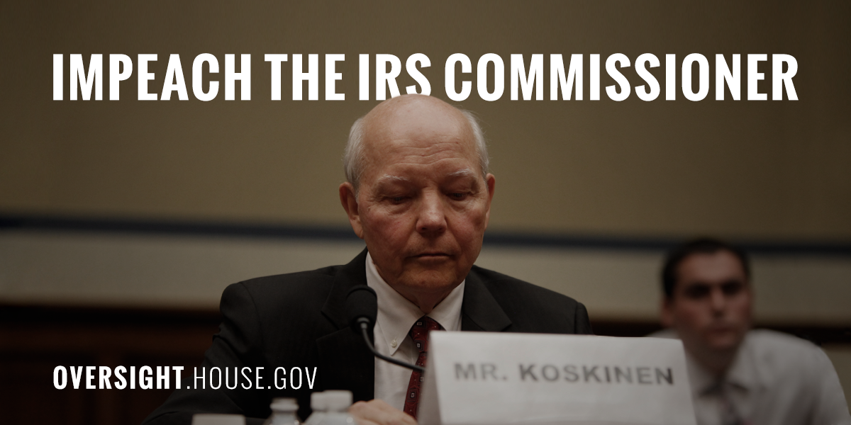 It's time to impeach John Koskinen (IRS Gollum head) 