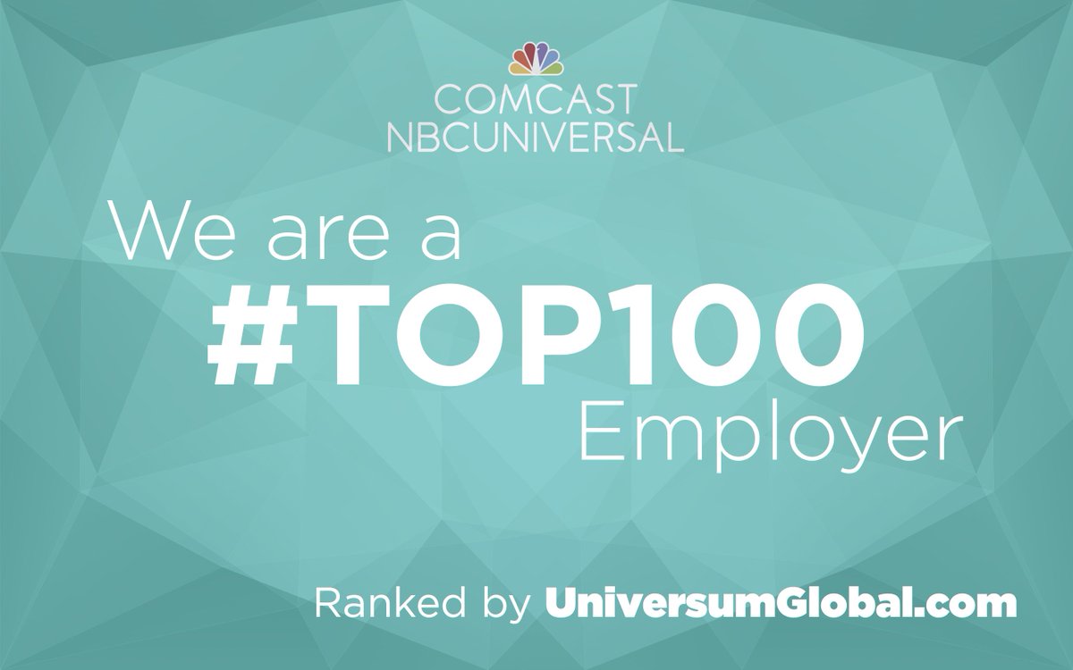 comcastcareers's tweet photo. We’ve been ranked a @universumglobal #top100 #employer! https://t.co/8PP2B4ZE0A #ComcastOnCampus https://t.co/plilJw4IMS