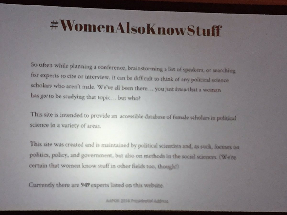 #AAPOR #womenalsoknowstuff