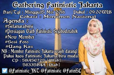 Pagi fatinistic, happy weekend jangan lupa besok ada gath Fatinistic jakarta