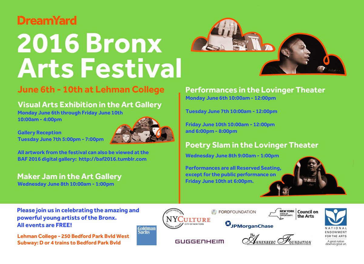 Dream_Yard's tweet photo. #YouthandArts is a mix of creativity &amp; innovation! Save the date June 6th-10th @BronxTourism to see just that! https://t.co/YYWegA4c30