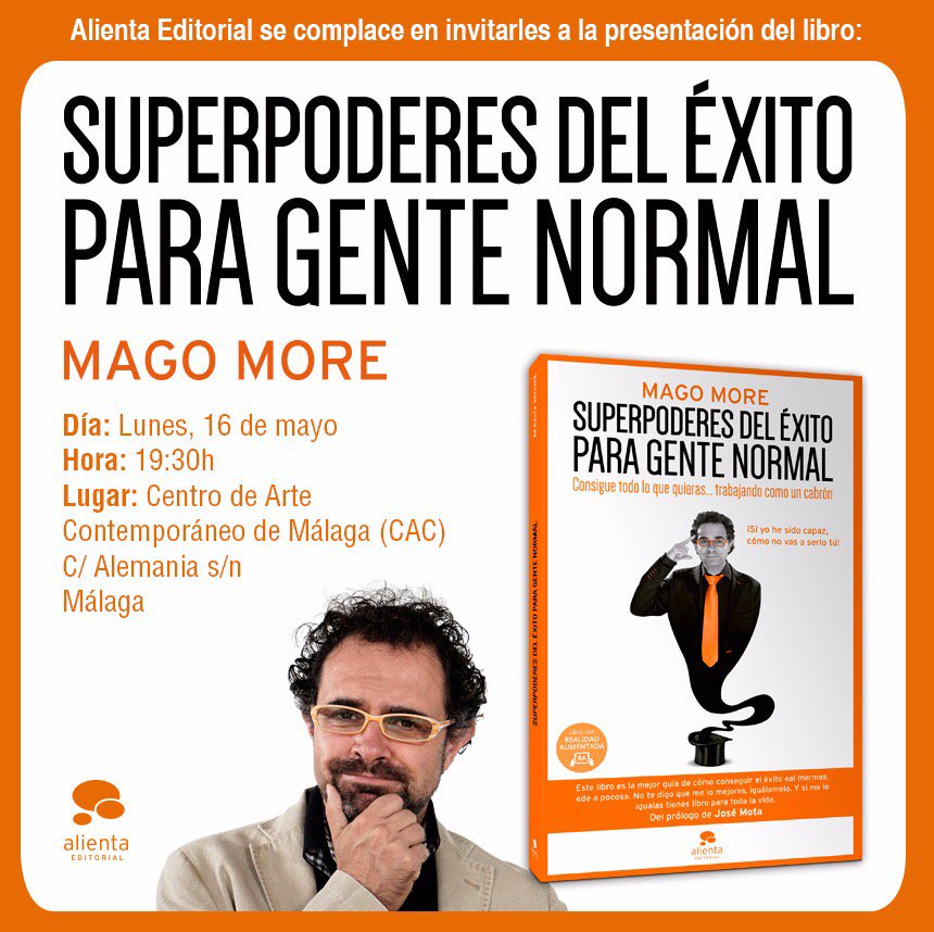 Mago More on X: El lunes estaré presentando el libro en Málaga. Charla  divertida y un montón de #Superpoderes  / X