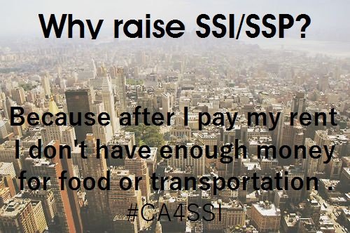 Drs tell seniors to eat healthy but SSI/SSP doesn’t even cover rent. @MarcLevine help raise the SSP! #CA4SSI