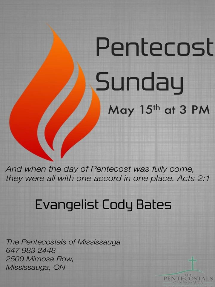 PentecostalsofM's tweet photo. Come experience the power of Jesus Christ on Pentecost Sunday at 3 PM https://t.co/WFbREBpMCO