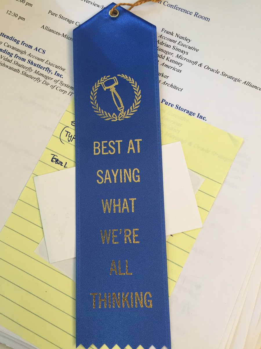 I won an award!!! @PureStorage