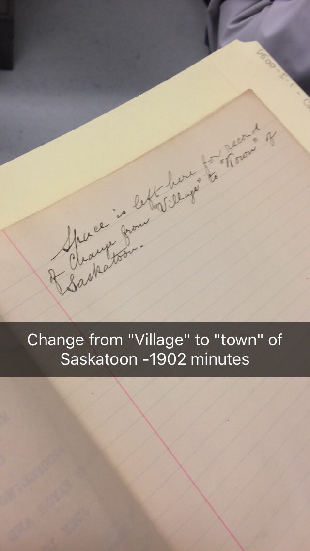 skybrassard's tweet photo. Archives tour: 1902 Saskatoon Council Minutes #histrocks #collab16 @usaskcollab @cityofsaskatoon https://t.co/lz55DBFKQS