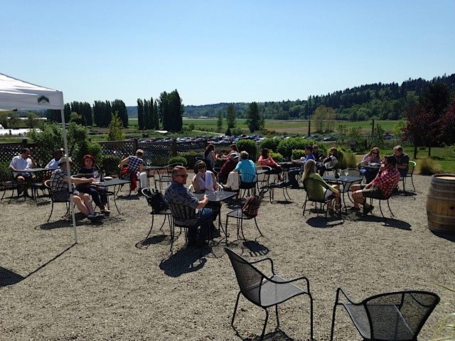 Who's coming out to enjoy the patio and courtyard today?  It is gorgeous out here! See you soon? #WAwine