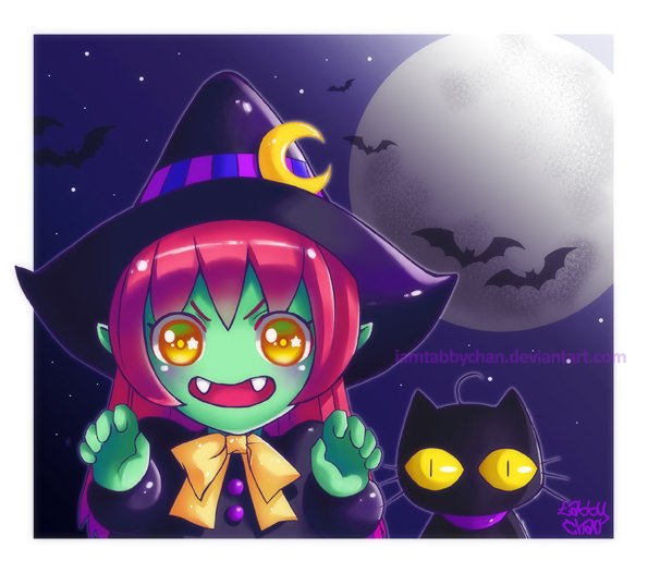 IamTabbyChan's tweet photo. #FidayThe13th is really creepy, right? Spooky witch is here to haunt you! Hahaha! (evil laugh) @TheArtBond #かわいい https://t.co/tV7jdZGOPM