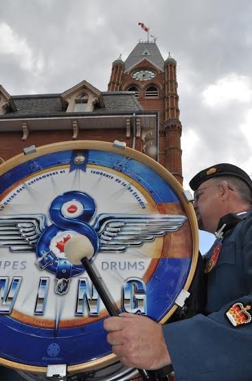 Freedom of the City <a href="/BellevilleON/">City of Belleville</a> with the drummer in the 8 Wing #Trenton Pipes and Drums Band.  <a href="/RCAF_ARC/">Royal Canadian Air Force</a>