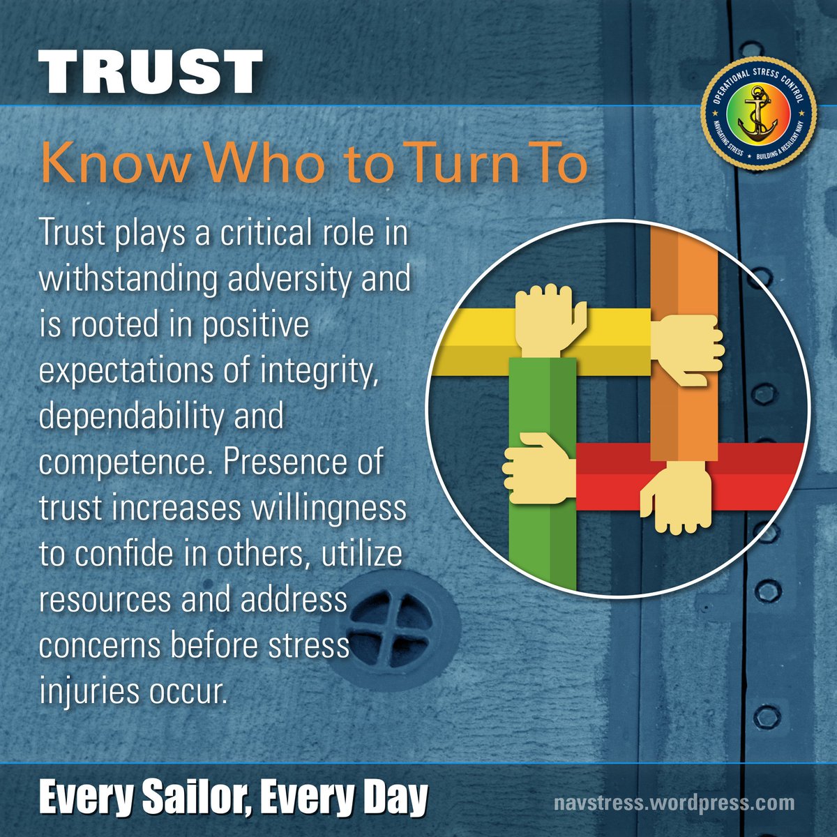 AFHSDPAGE's tweet photo. Trust promotes #hope. Know who to turn to. #BendWithoutBreaking #PrinciplesofResilience #HelpingHand #MentalHealth https://t.co/iKpjxobN36