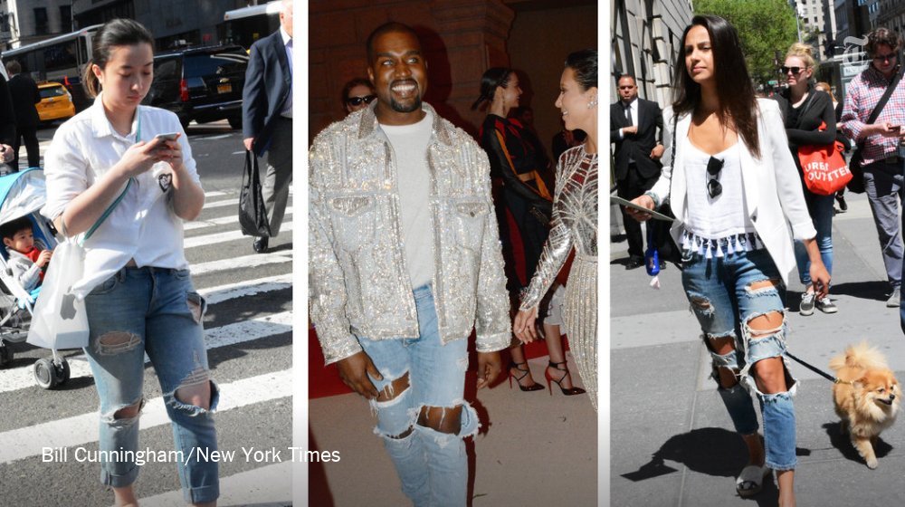 NYTFashion's tweet image. "Is this where evening wear is headed?" - Bill Cunningham on ripped jeans at formal events nyti.ms/1TLFxHy