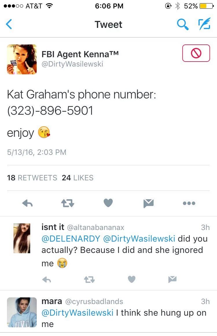 primelayla's tweet photo. Racist Delena fans that you carter to, leaked Kat's personal infos out.  #HeyBeNice you said?  @julieplec https://t.co/IqgNRXcsvT