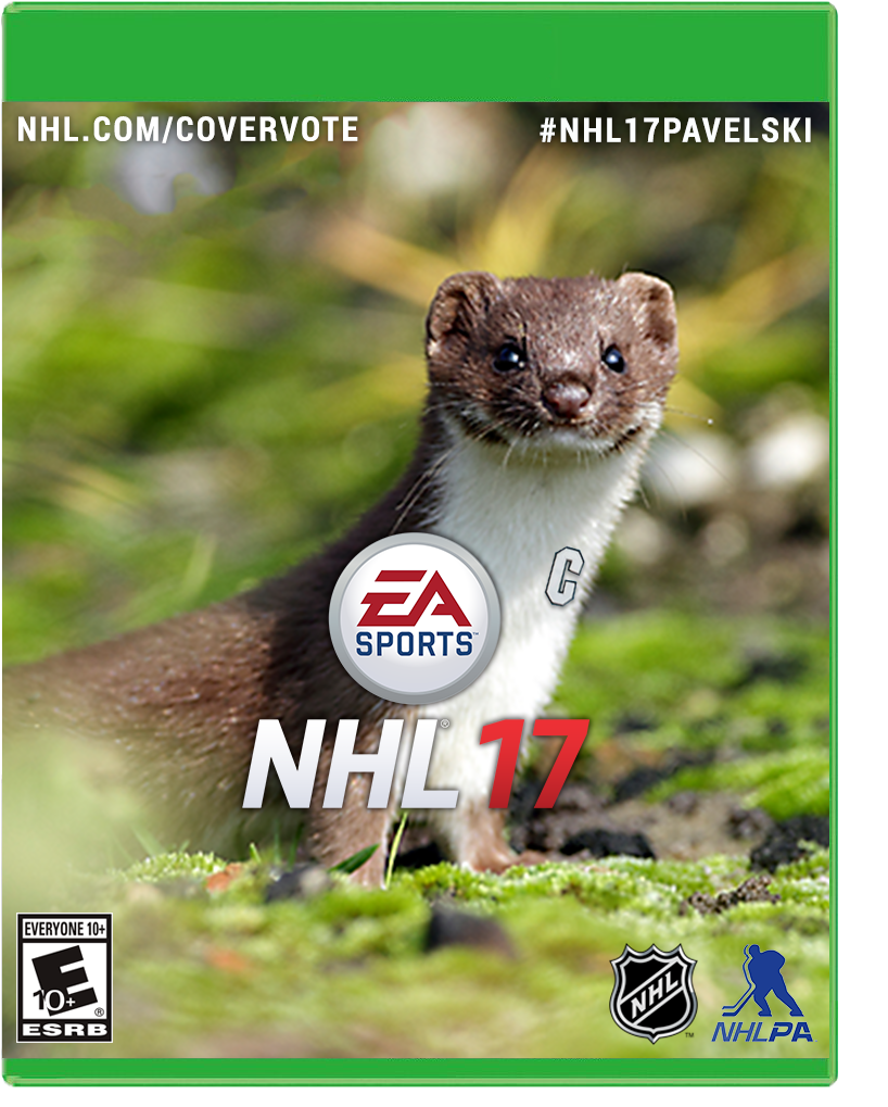 SanJoseSharks's tweet photo. Help #NHL17Pavelski weasel his way onto the cover. 

Tweet &amp; RT the hashtag or vote at https://t.co/E7nBiCt9DT https://t.co/GJ0NZe1j4K