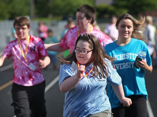 About 200 students participated in Noblesville Schools' first Unified Special Olympics. indy.st/1Tc2kNs