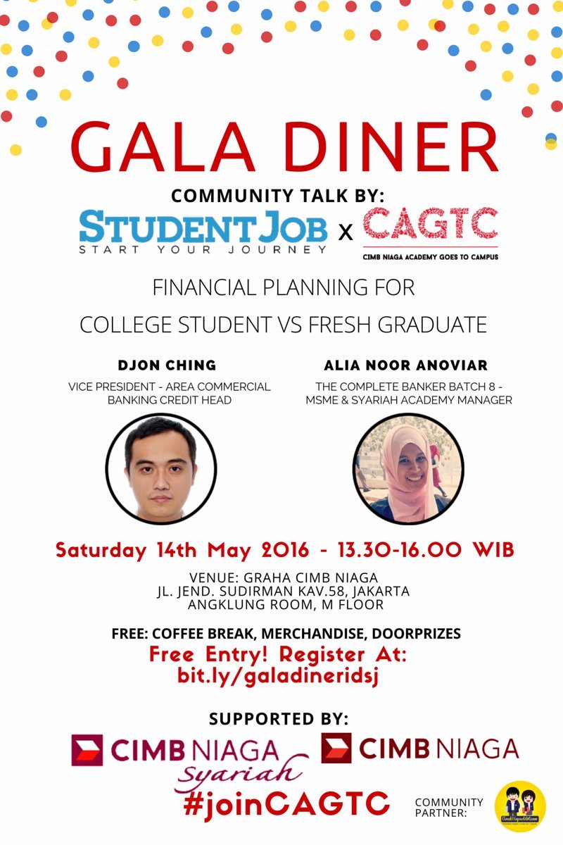 anakunpadcom's tweet photo. Join #galadineridsj Financial Planning For College Student Vs Freshgrad Free! https://t.co/XEEUFD1Cb0 @idstudentjob https://t.co/wzmo9GTgsl