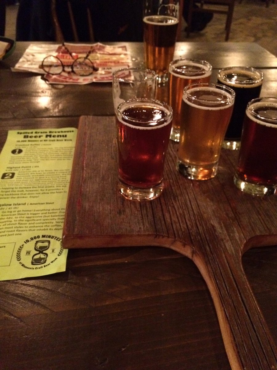 Joe_z5's tweet photo. Trying out the local brew house, @SpilledGrain #MnCraftBeerWeek https://t.co/PF4LEEqdwY