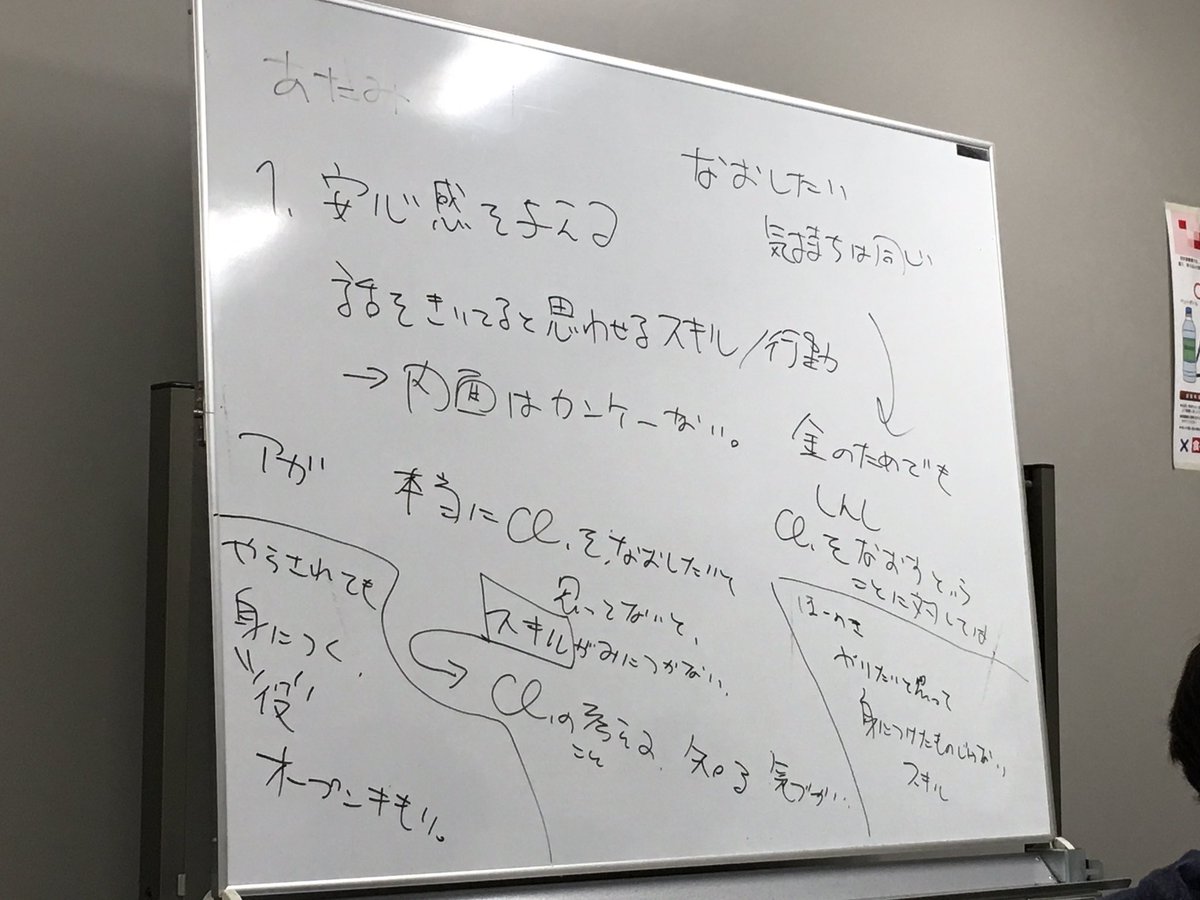 昨日はいい心理士/カウンセラーとはなにかというテーマでディスカッションをしました。人工知能でカウンセリングができるのでは？など、様々な意見が出て楽しかったです。