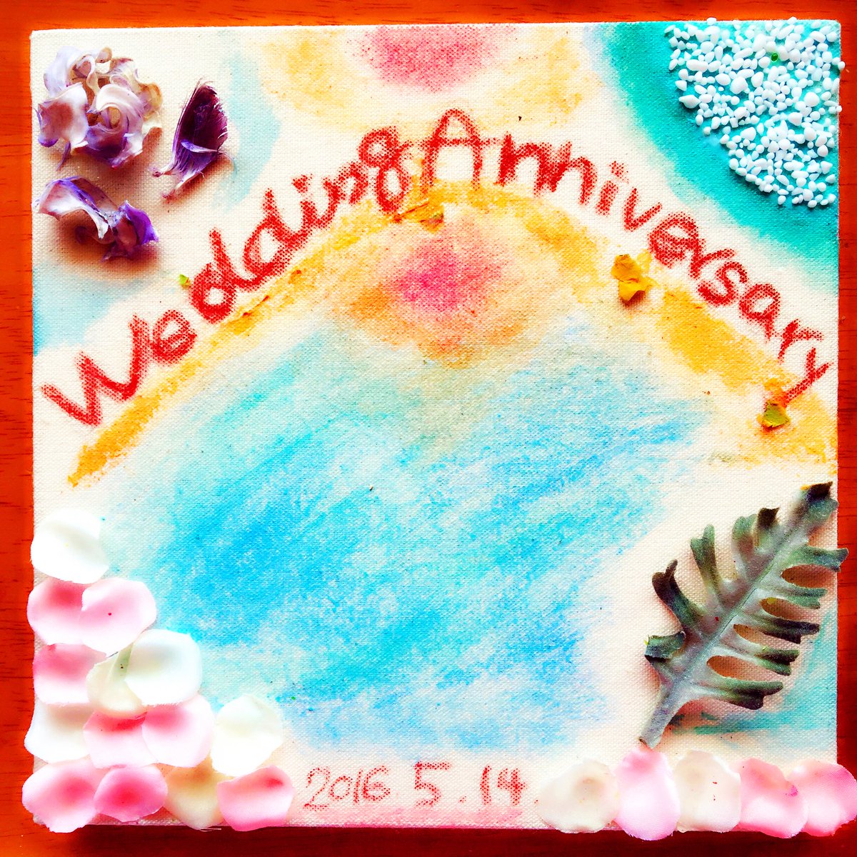 はるฅ ơ ơ ฅ Ar Twitter 今日は両親の結婚記念日 思うがままに O 写真立てをつくりました ﾉ 結婚記念日 プレゼント サプライズ 手作り 写真立て