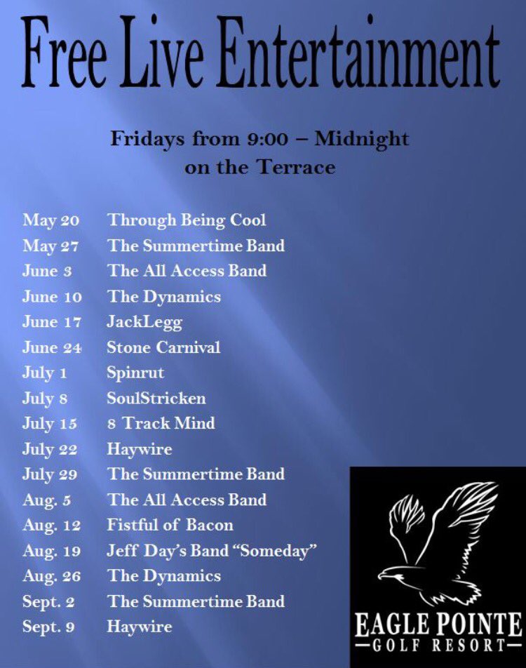 Live entertainment is every Friday from 9pm-12am. Thank you "Through Being Cool" for being our first band!