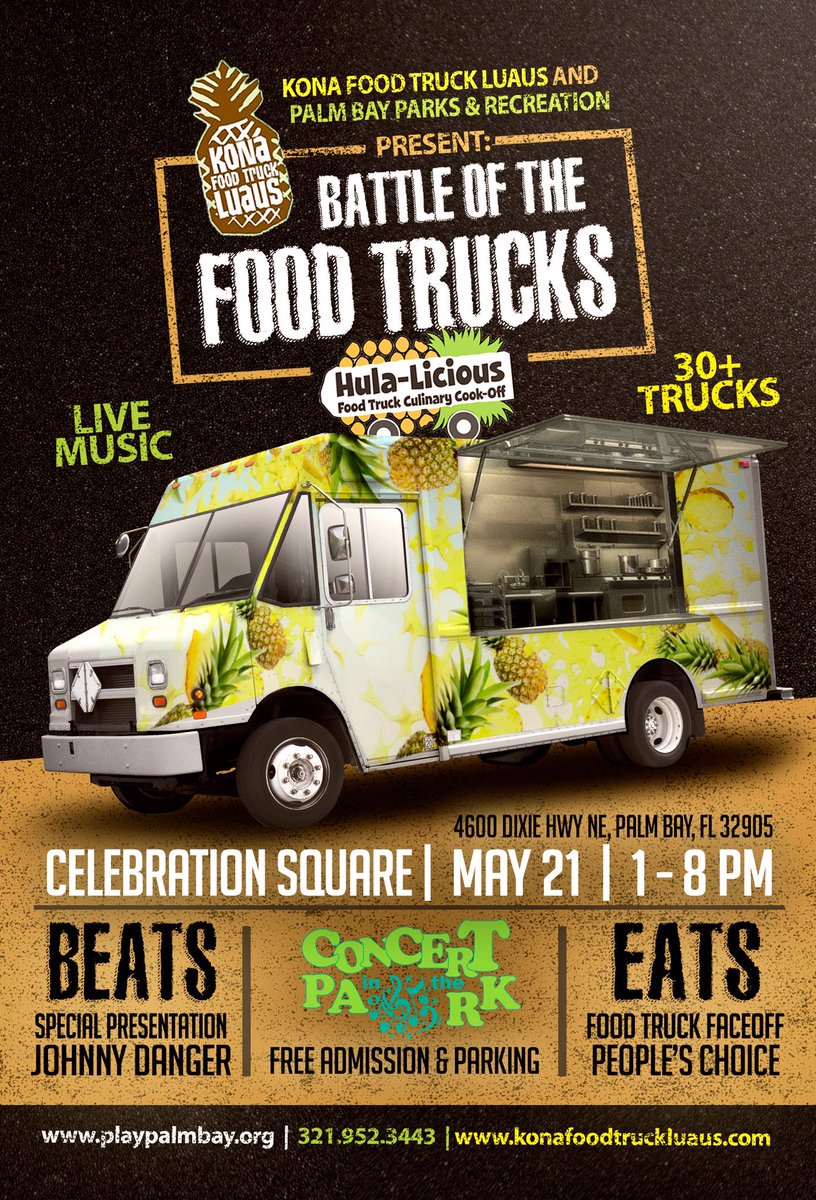 We're hanging with <a href="/PalmBayParks/">Parks</a> &amp; <a href="/KonaLuaus/">KonaFoodTruckLuaus</a> until 8pm! #folowthecrab🦀