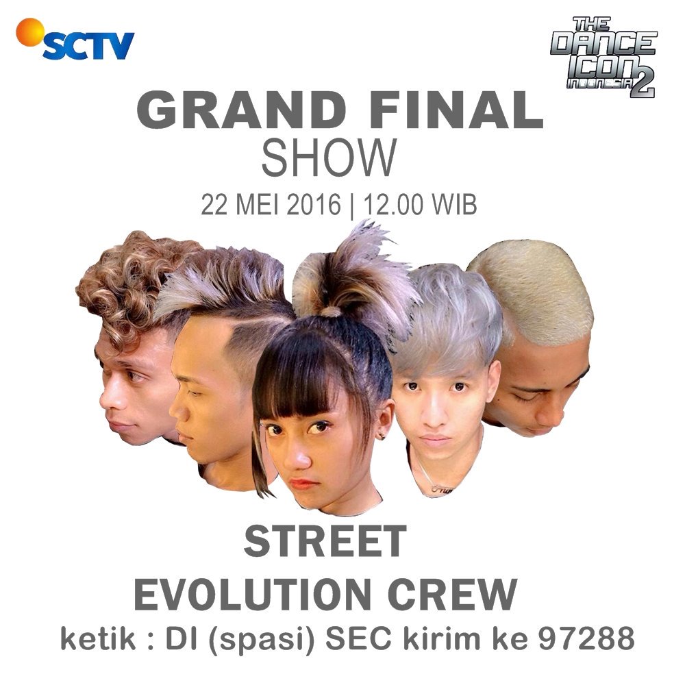 Saksikan dan Dukung <a href="/SECindonesia/">StreetEvolutionCrew</a> di #TheDanceIcon2 <a href="/sctv_/">SCTV</a> minggu, 22 mei 2016 | 12.00 WIB. Jangan lupa sms yah^^