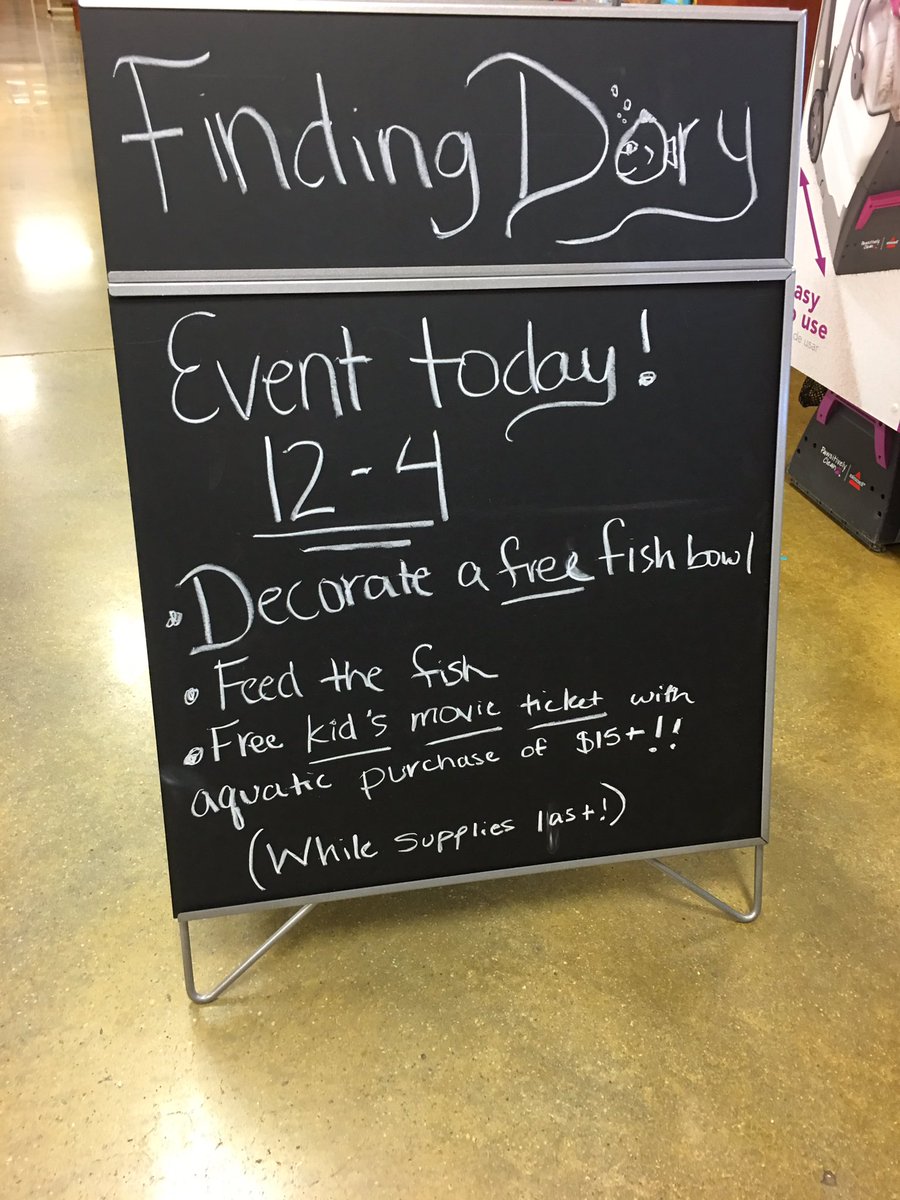 2348Petsmart's tweet photo. Love dory? Free kids movie ticket with aquatic purchase of $15 or more!! Stop by Snellville Petsmart for some fun! https://t.co/UNxodl7QAR