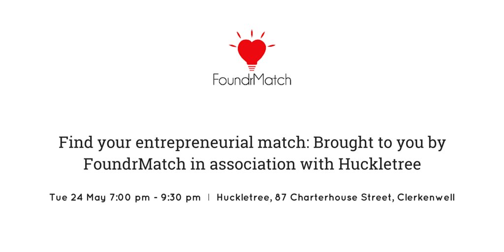 huckletree's tweet photo. Next Tuesday @Foundr_Match is hosting an event to connect the city's time-poor entrepreneurs https://t.co/fgawKWqOm4 https://t.co/jggwejgUky
