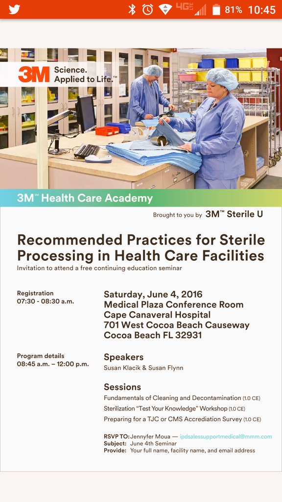 CFACSP's tweet photo. SEND RSVP TO ipdsalessupportmedical@mmm.com https://t.co/zRSwmirmBD
