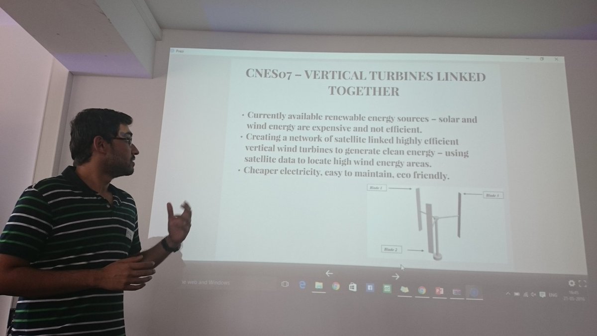 rjmlaird's tweet photo. Team Vortex, linking vertical wind turbines together & using @CopernicusEU wind profile data #ActInSpace Darmstadt https://t.co/gIAcZp1JHS