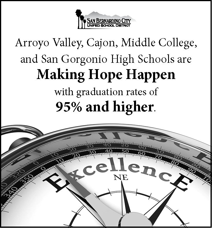 AVHS, Cajon, MCHS, &amp; San G are Making Hope Happen with graduation rates of 95% and higher. #makinghopehappen
