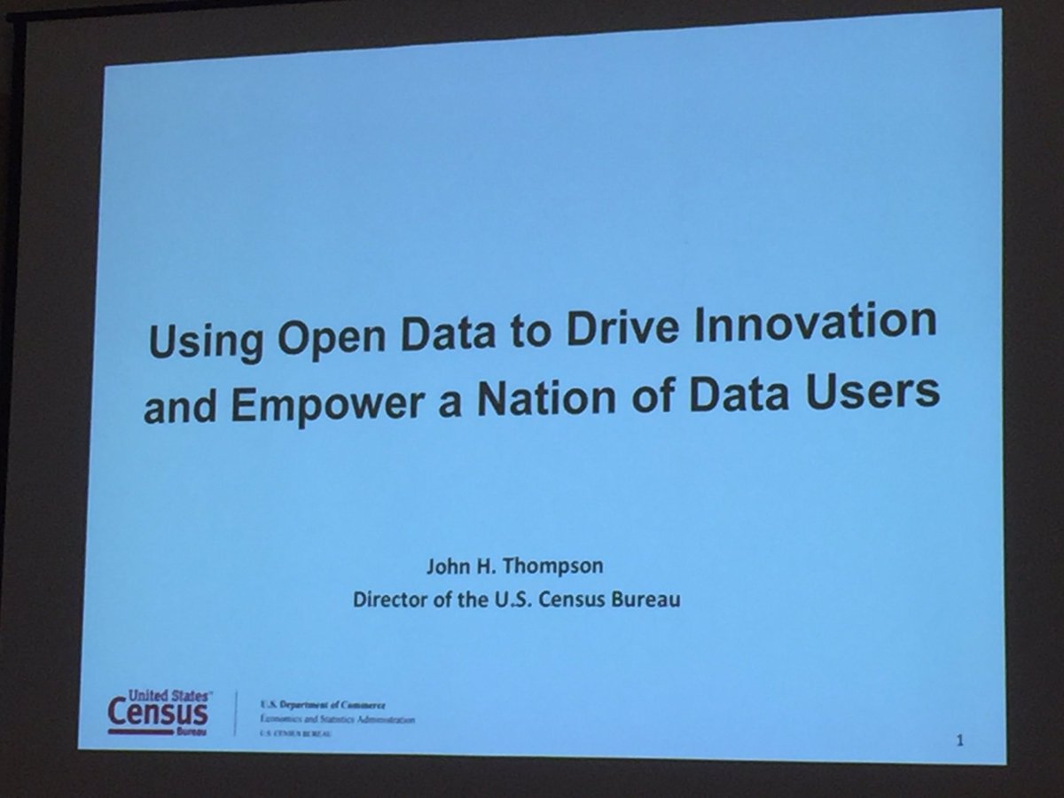 jffmsl's tweet photo. Standing room only for Director Thompson's keynote! #ODSC #citysdk @uscensusbureau https://t.co/a8j3L6oHxr