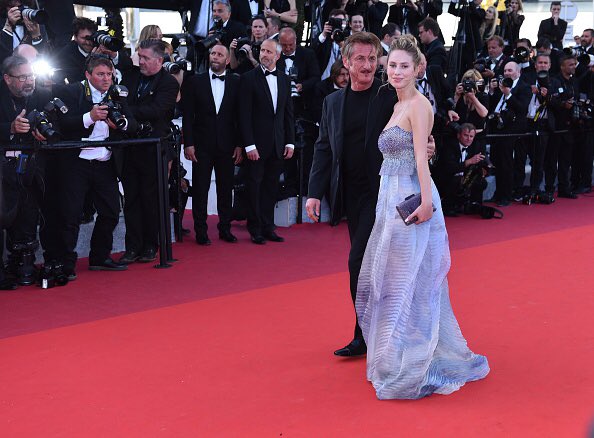 armani's tweet photo. #SeanPenn and daughter @iamdylanpenn, both in #GiorgioArmani &amp; Privé respectively, at The Last Face #Cannes Premiere https://t.co/0YIjbrxtJL