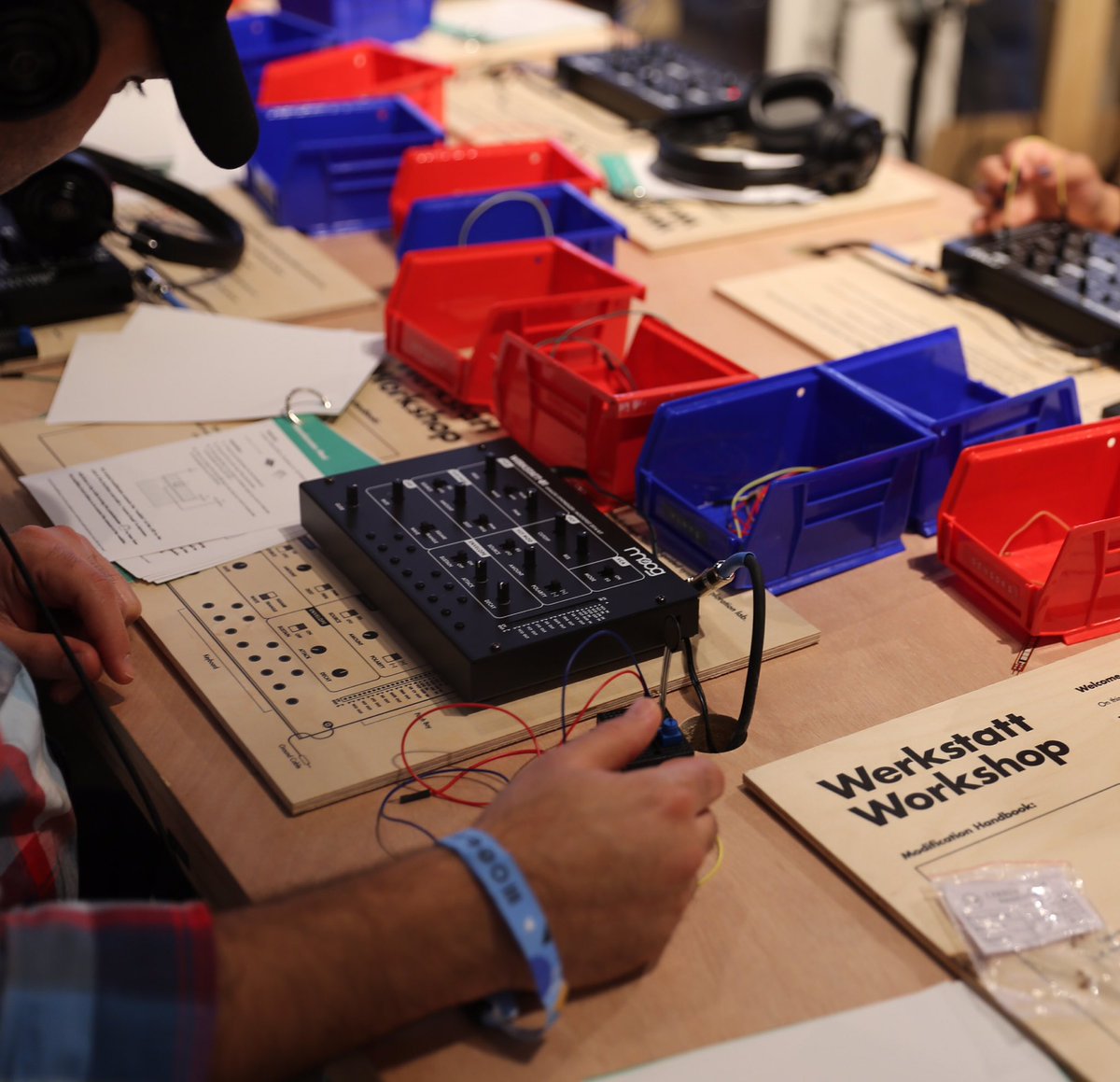 guitarcenter's tweet image. #MoogStore by GC: Explore analog synth circuits in the #Werkstatt Workshop-create a patch+try a sound! #Moogfest2016