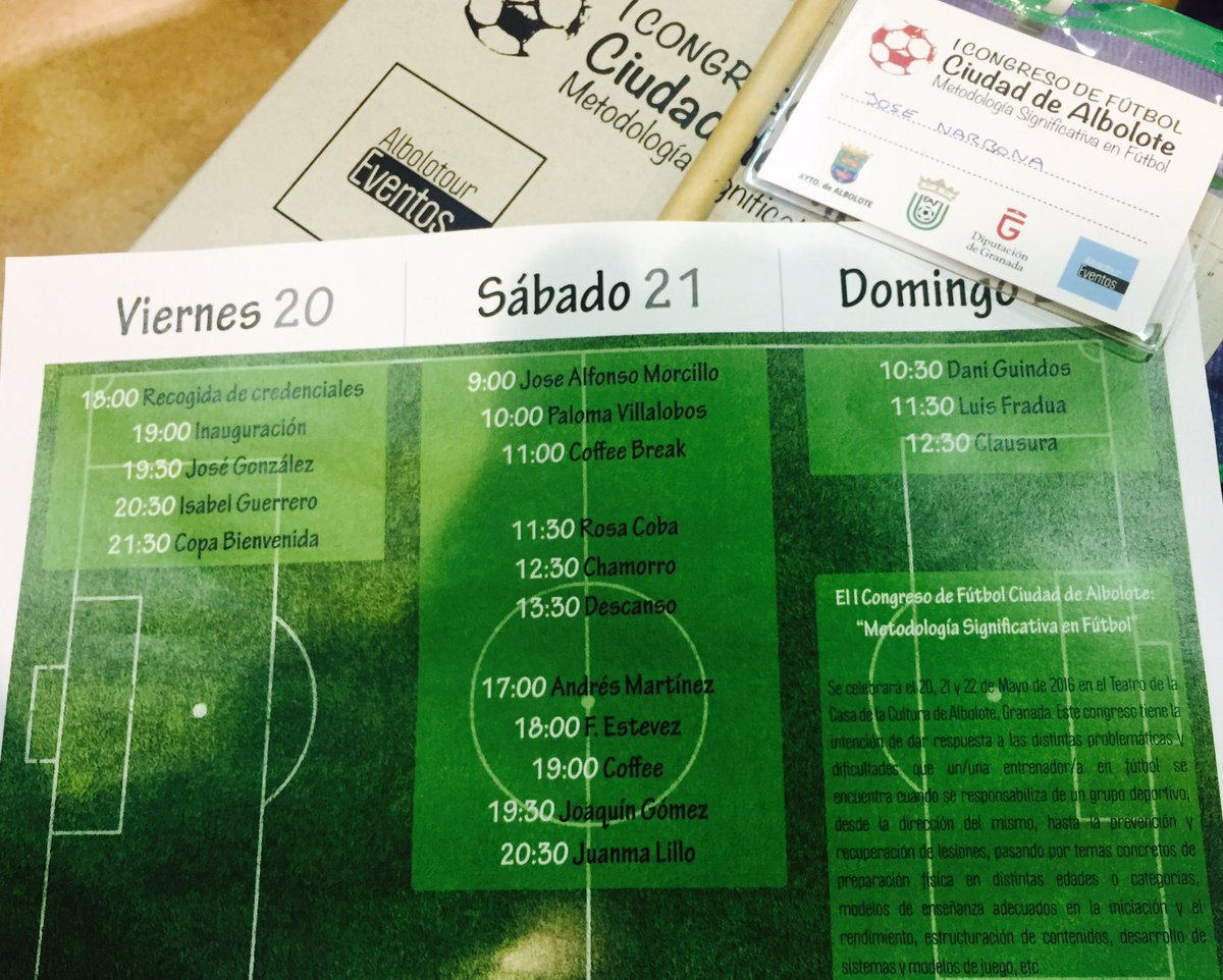 jose_narbona_'s tweet photo. Metodología - Congreso Fútbol Ciudad de Albolote ⚽️⚽️⚽️🔝#Formacion#600KM#quitandotiempoalosmios#enfermodelfutbol https://t.co/1QYRRhZcUu