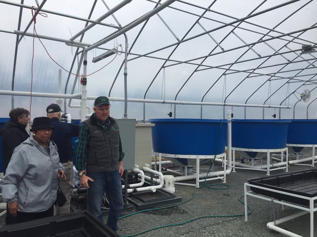 DOEE_DC's tweet photo. .@TommyWells celebrates the inauguration of the aquaponic system &amp; food truck at @UDC_CAUSES East Cap. Urban Farm https://t.co/QvLNOntrFr