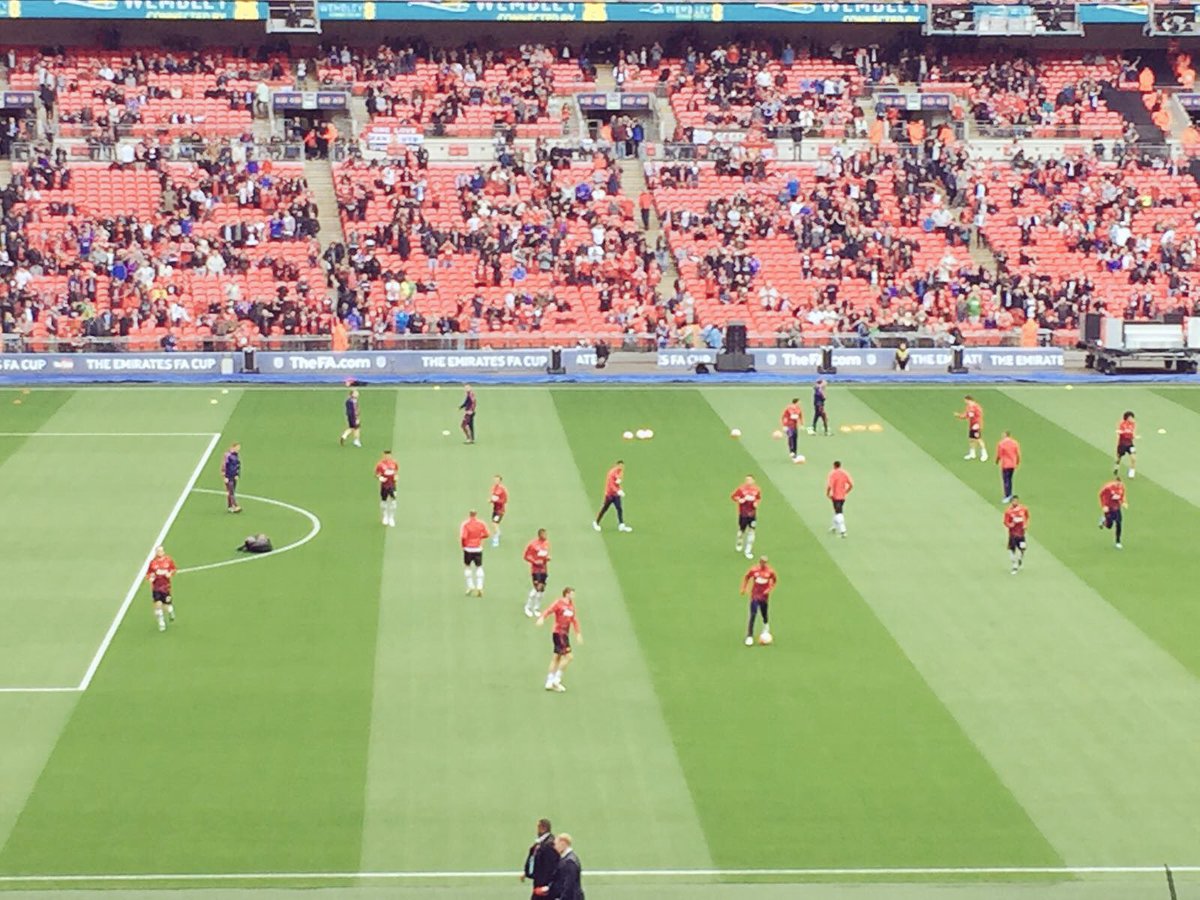 ManUtd's tweet photo. The warm-up is under way... #WeAreUnited https://t.co/fr0j93SYIM