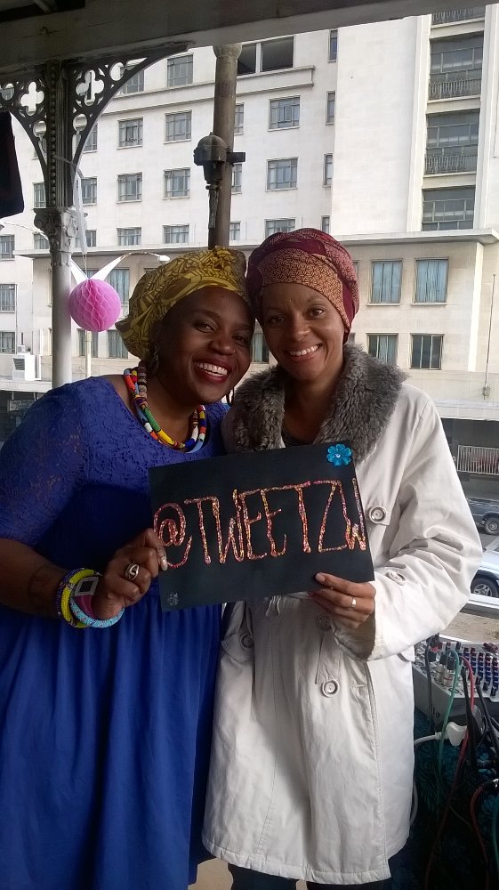 PamPhuthi's tweet photo. #TwitterPartyZW awesome people at the party. Just met an old school mate :) @patphiri smiles all around https://t.co/XVnQ7LuNMI