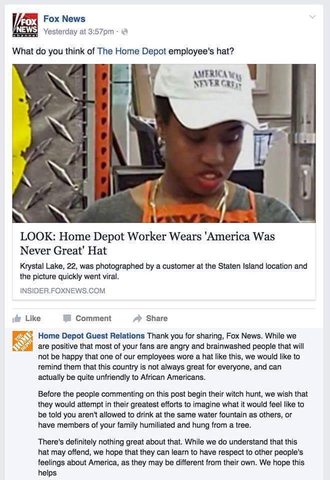 MrMandelaX's tweet photo. Highly impressed by @HomeDepot's response. https://t.co/sB7uB68glY