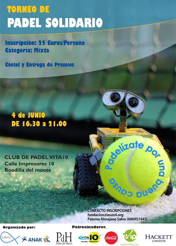 Torneo Mixto de Padel Solidario (Fundación MAAS y ANAK-Tnk) Info: facebook.com/Puntosdemira/p…  #PADELIZATEx1buenacausa