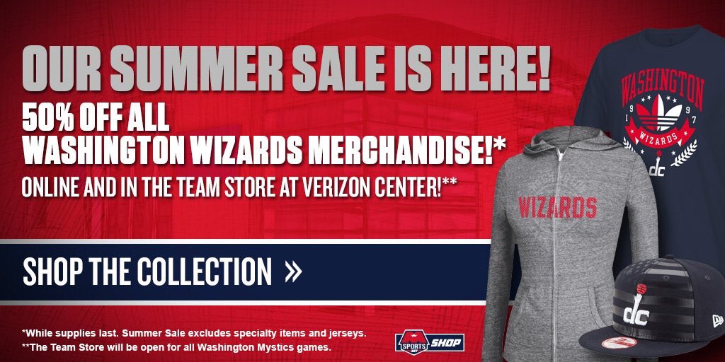 Washington Wizards on Twitter: "The @MonSportsNet Shop summer sale is here,  a perfect time to get some new #Wizards gear: https://t.co/3LshLsnRzC  https://t.co/HLagJTyQgD" / Twitter