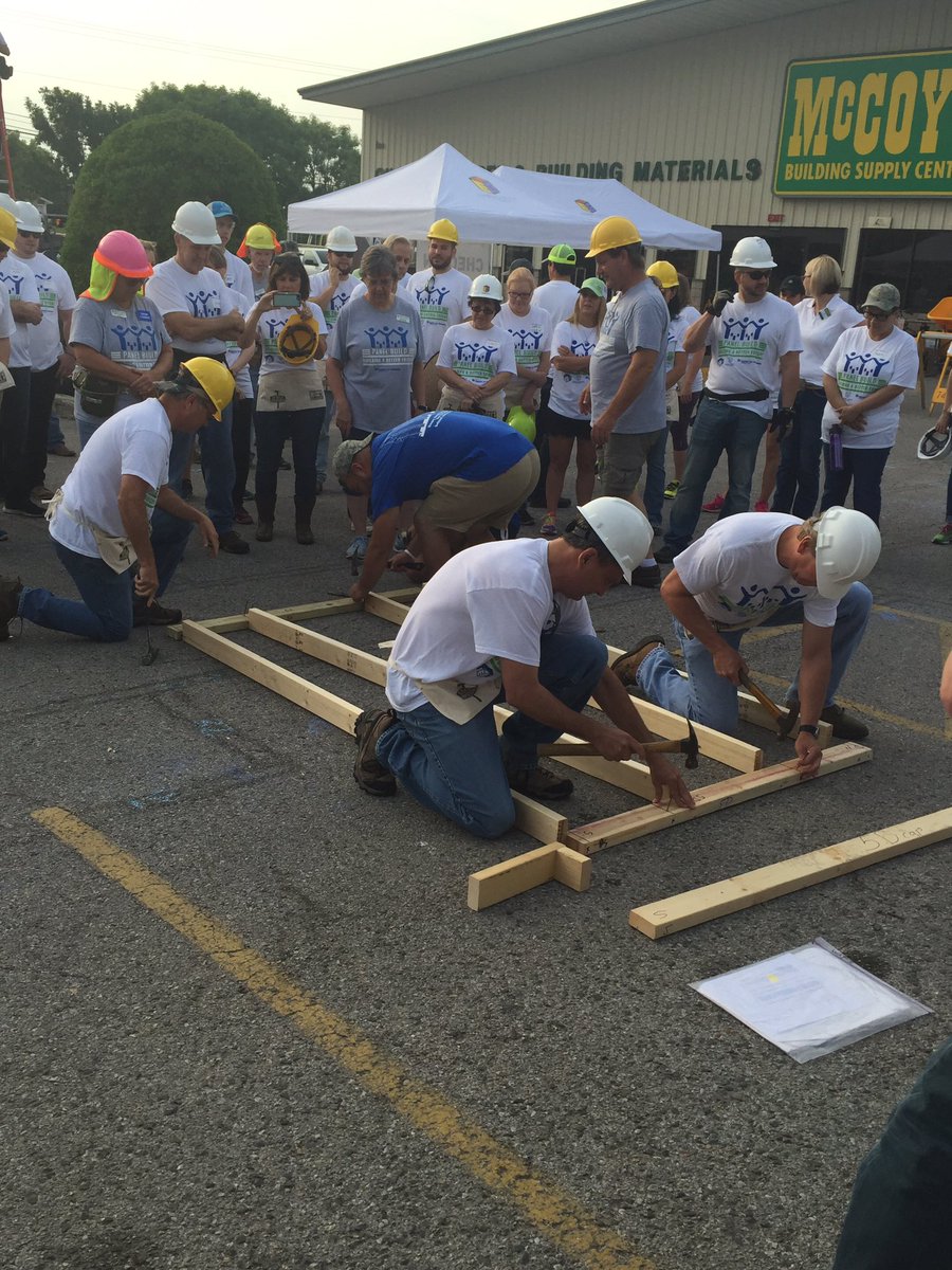 HabitatWilCo's tweet photo. First Nail in @ the @embreegroup Panel Build! #EmbreeTEAM #EmbreeH4HBuild @BornToBuild https://t.co/1wIyySIQ66