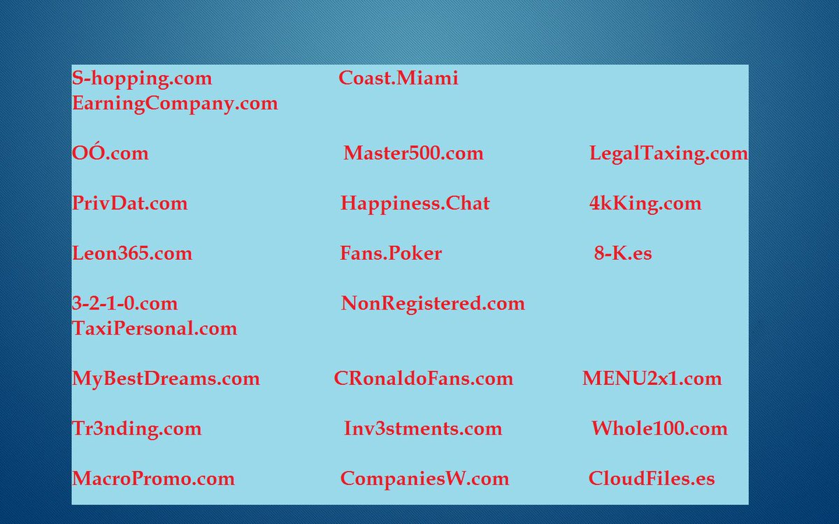 Profit_Domains's tweet image. DOMAIN NAMES FOR SALE --Since $ 200 --
#DomainNameForSale #TLDs #Brandable #Domains #Branding #SEDO @Silicon_Company