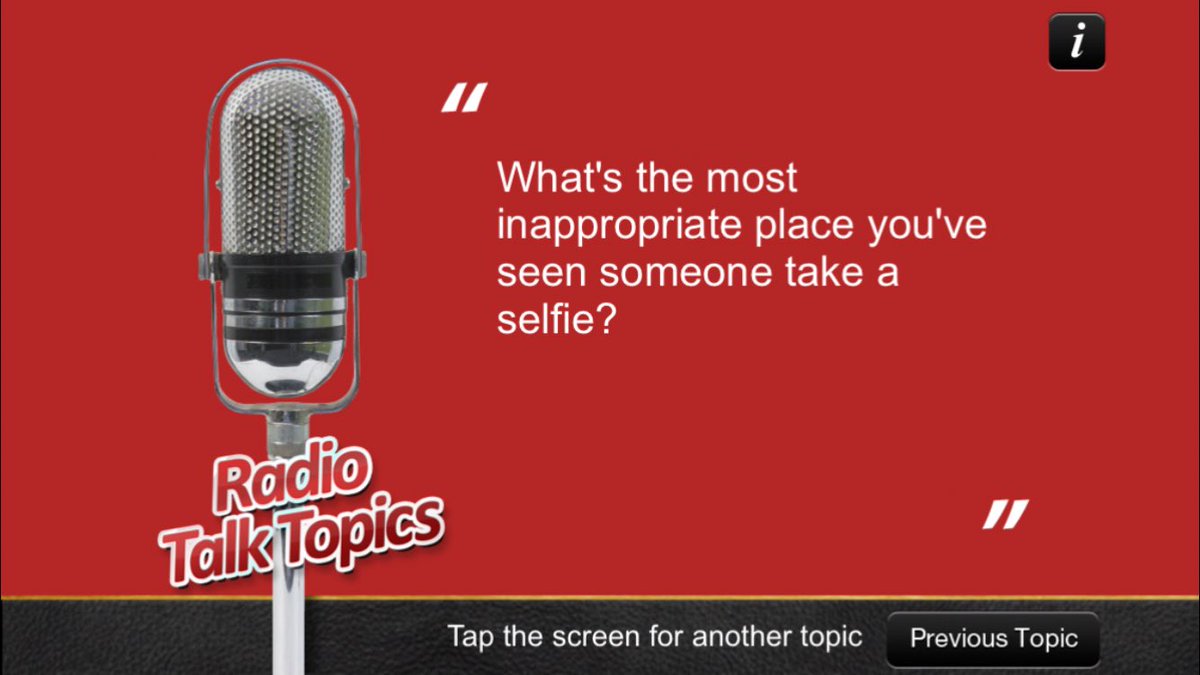 RadioTalkTopics's tweet image. For 100s of topics to get your audience texting, tweeting and calling, buy our iPhone app Radio Talk Topics #radio