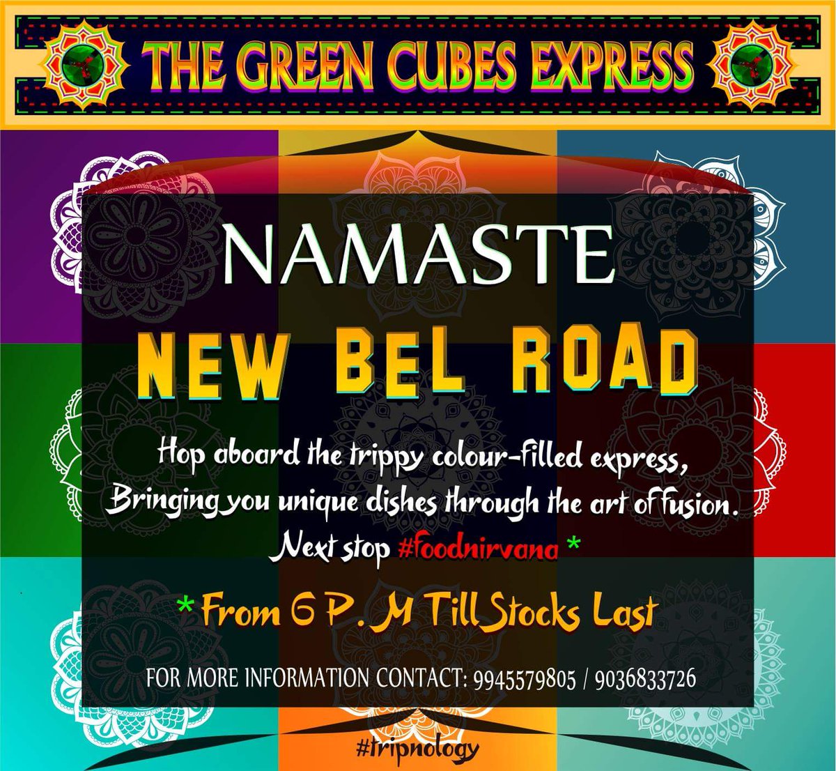 Greencubesexp's tweet photo. We are at New Bel Road today from 6 pm . Come try out our fusion food . Near truffles. #tripnology #foodnirvana https://t.co/dg6TNPb1Ea