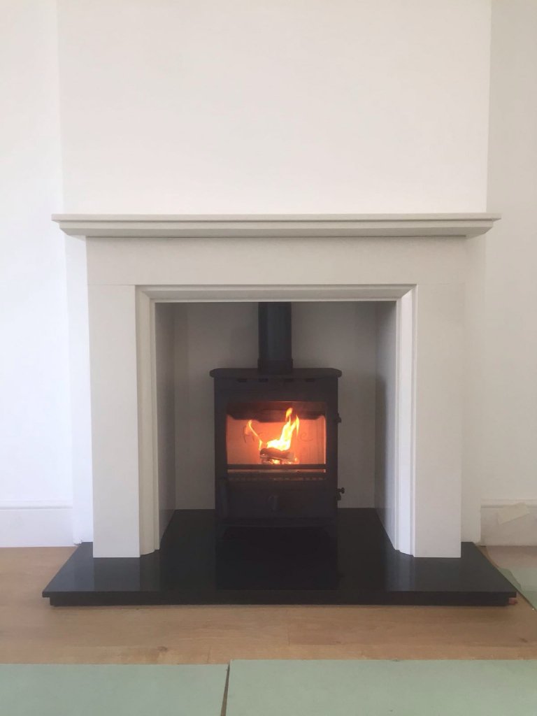 Fireline FX5W installed today with one of our bespoke marble fireplaces