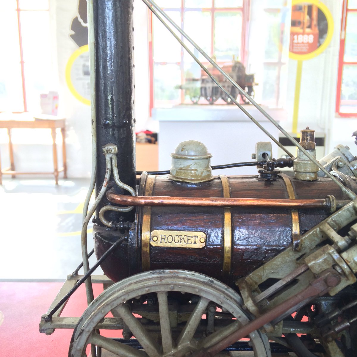 industrialoid's tweet photo. Just been chatting to descendant of John Braithwaite who raced against this at Rainhill Trials! #MillsWeekend https://t.co/JbMcEGtjuo