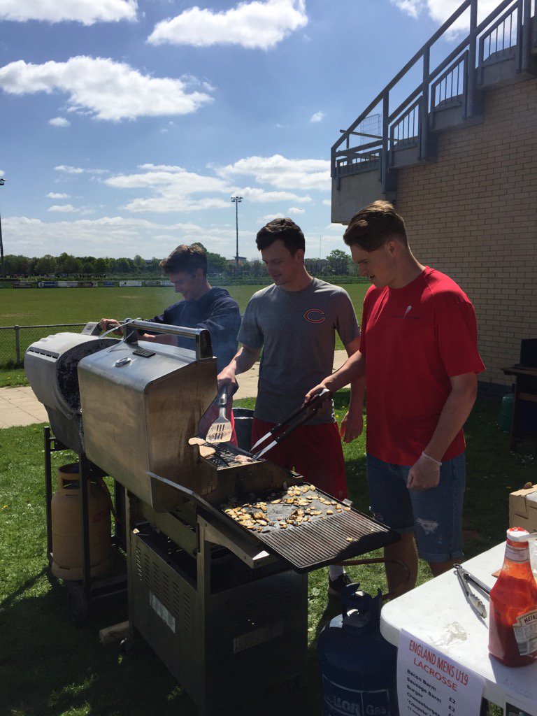 EnglandU21Lax's tweet image. Boys still smiling despite barbecue fire and fused urns! #fundraisingproblems