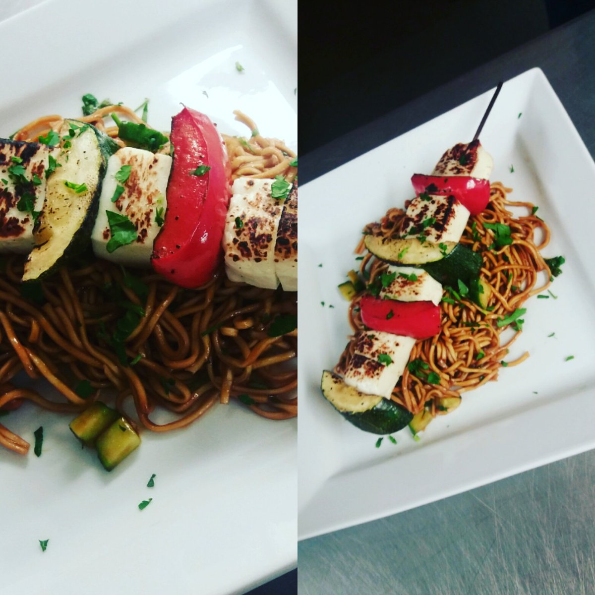 Michael_Chef10's tweet photo. Thai barbecue chicken and roast halloumi. On the new menu. #chicken #paultry #cheese #vegetarian #chef #restaurant https://t.co/2eY5FXmgSv
