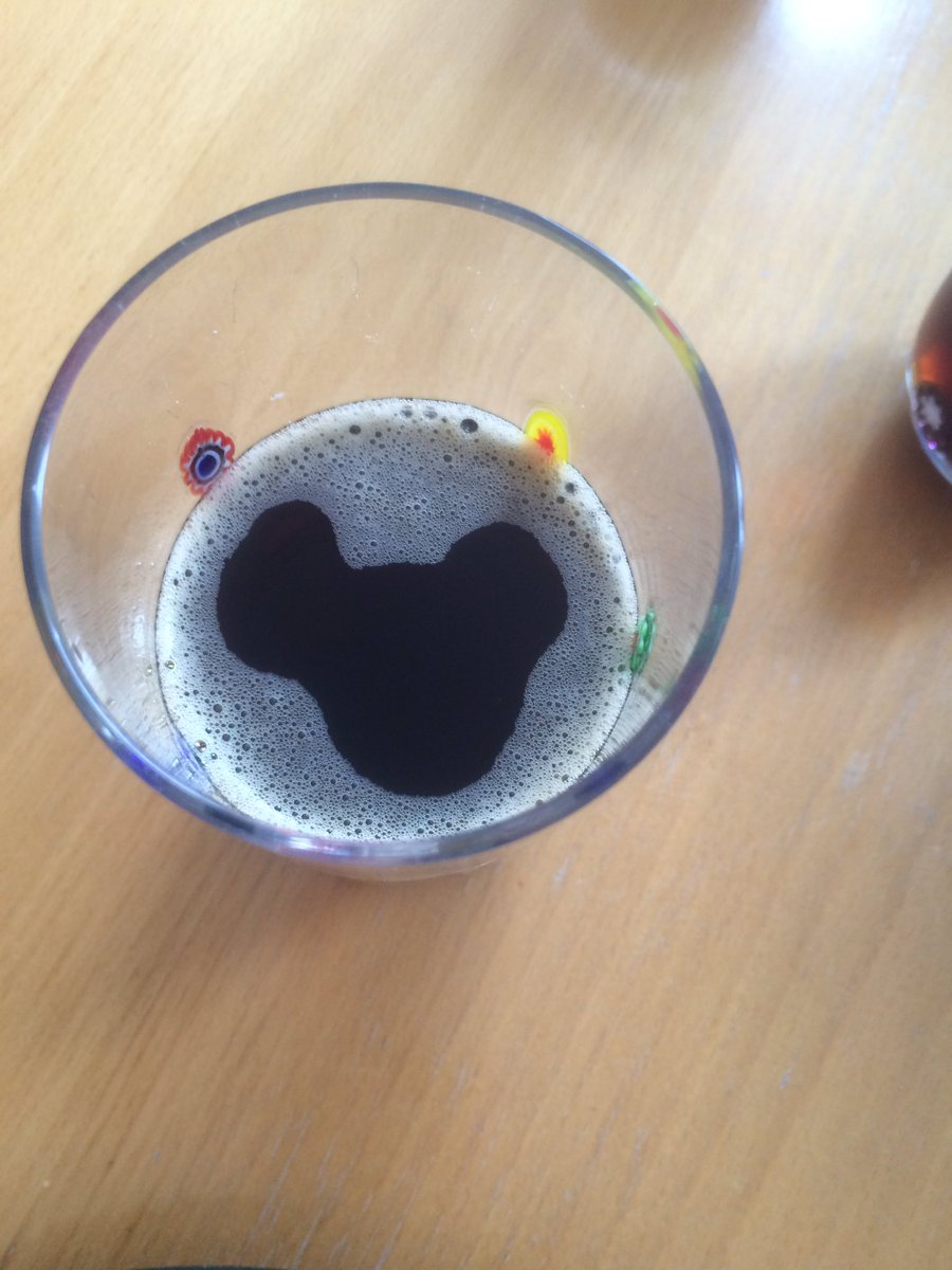 RayHennessy1's tweet photo. Normally the image of Jesus in food items, today image of Mickey Mouse appeared in my vanilla cola #DisneyMiracle https://t.co/EA4DwY2k5l